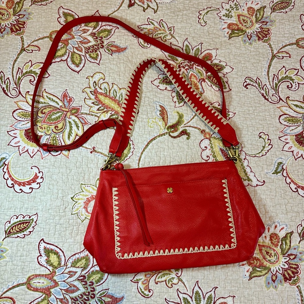 ☀️ LUCKY BRAND Cori Stitch Red Leather Bag